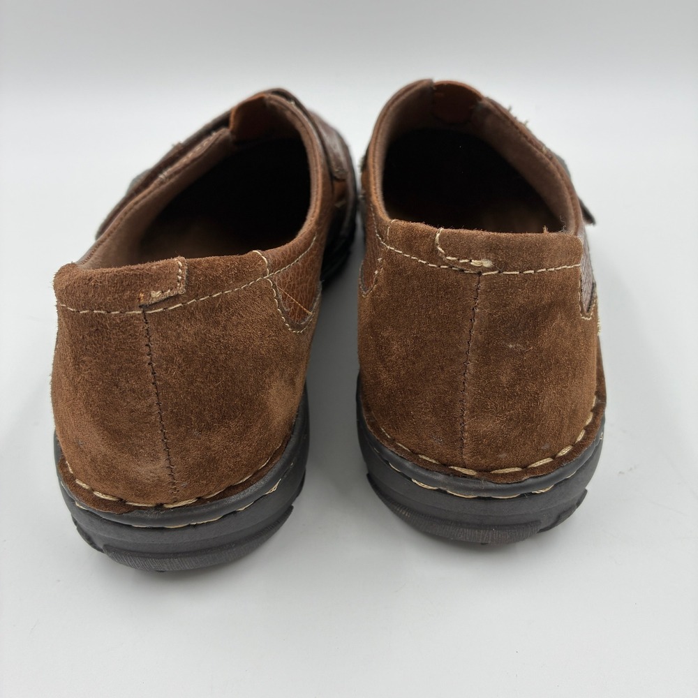 Earth Origins Evelyn Brown Leather Loafers Shoes Womens 9M 2014F Hook Loop Strap - Picture 12 of 16